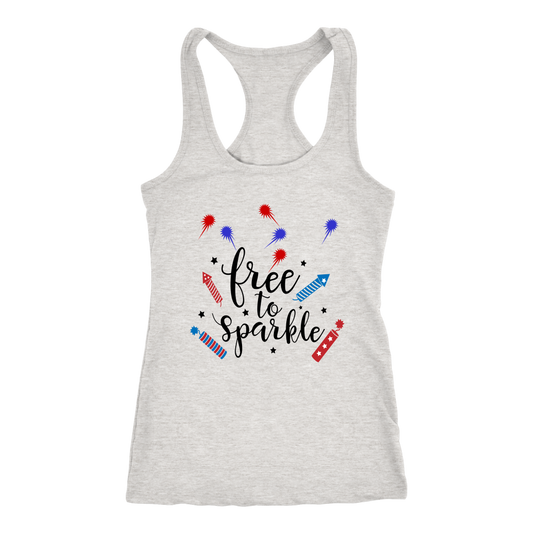 Women's 4th of July Racerback tank top Custom graphic tee Fourth holiday shirt