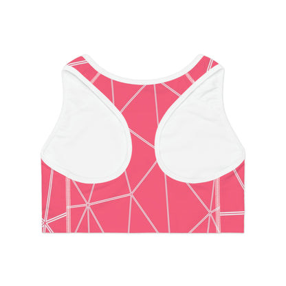 Women's Pink Sports Bra, Activewear Workout Gear Plus Size Fitness Apparel