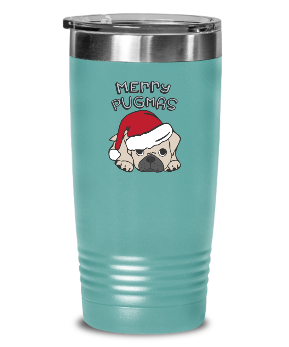 Pug Dog Christmas Tumbler Pug Dog Owner Gift Custom