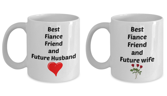 Couples Mug, Best Fiance Future Wife Husband Coffee Mug Set  Engagement Gift