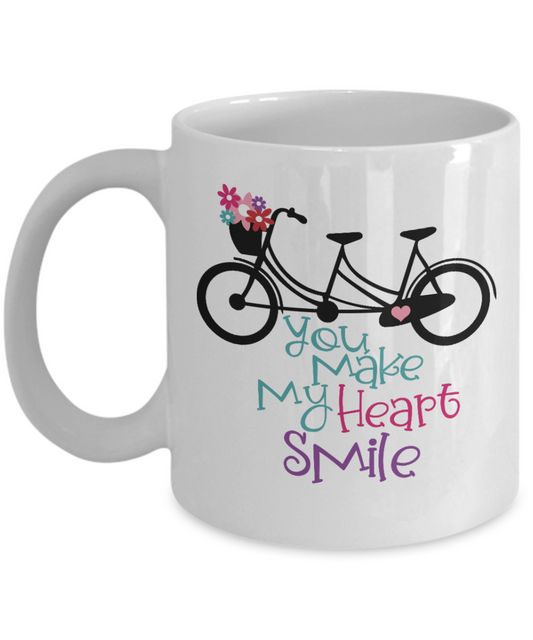 You Make My Heart Smile Coffee Mug Valentine Day Gift Mug