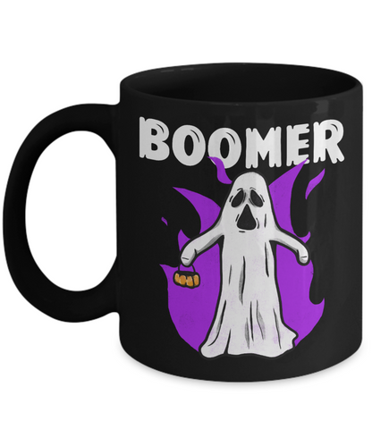 Boomer Ghost Halloween Coffee Mug Funny Ok Boomer