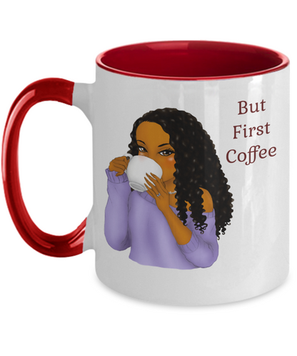 But First Coffee Mug Black Girl Mug Cute Coffee Gift For Her