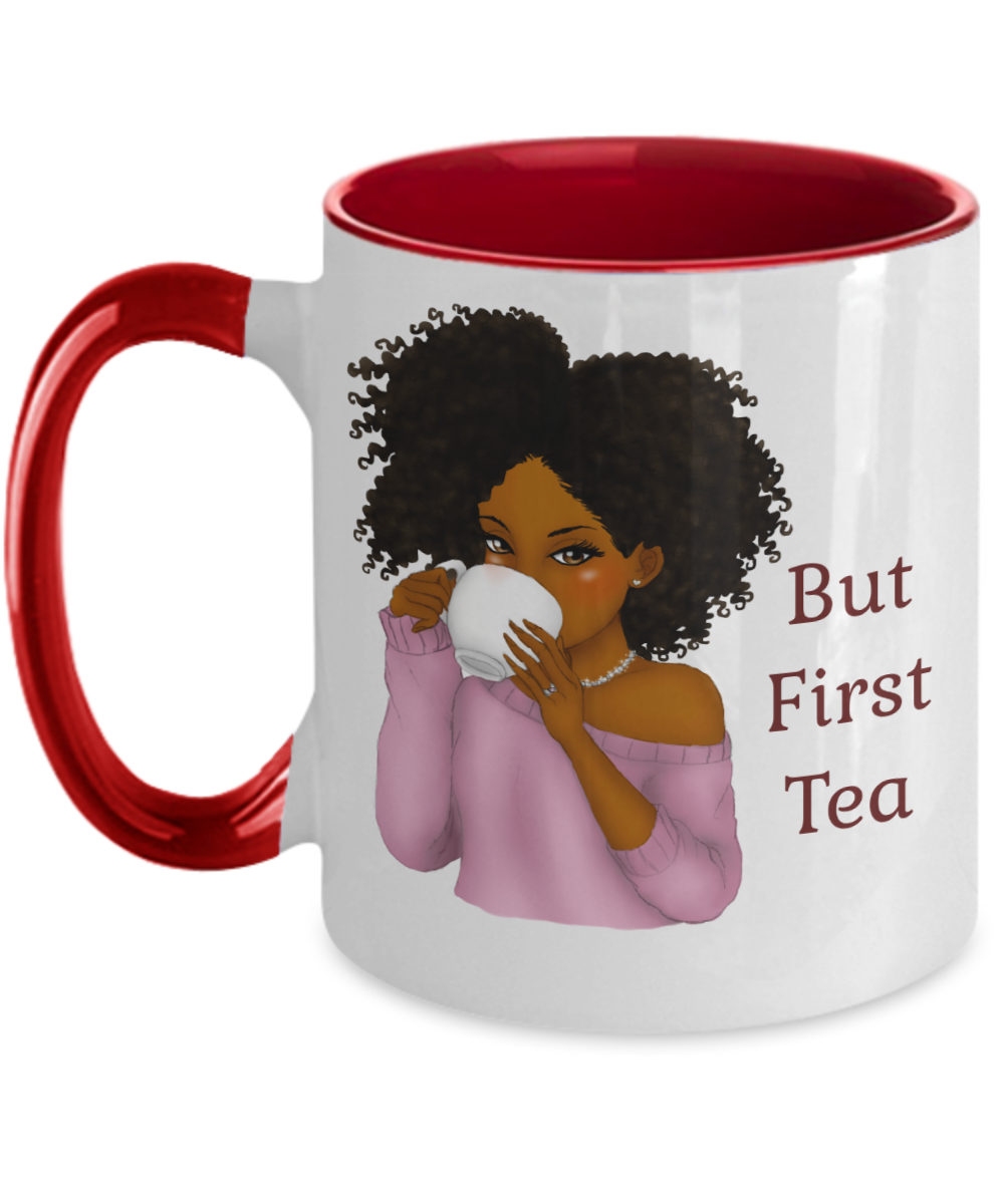 But First Tea Mug Black Girl Mug Cut Tea Gift For Her