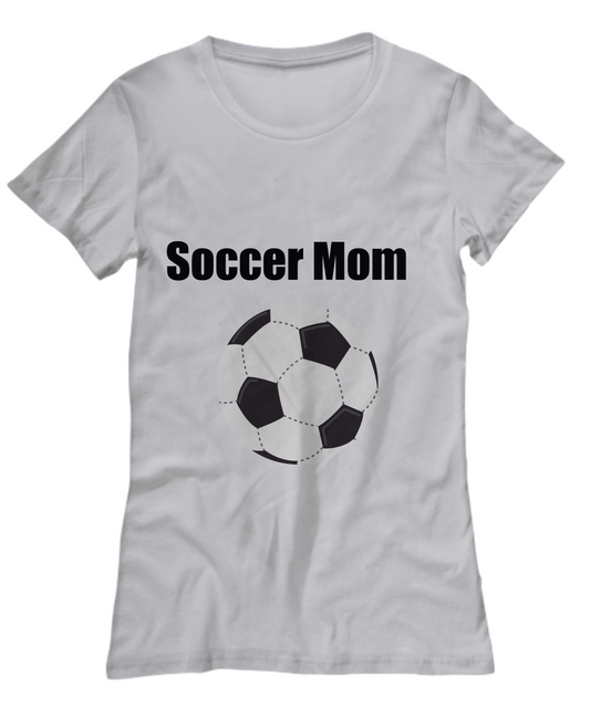 Soccer Mom Novelty T-Shirt Women's Custom Design T-Shirt Sports Mom T-Shirt