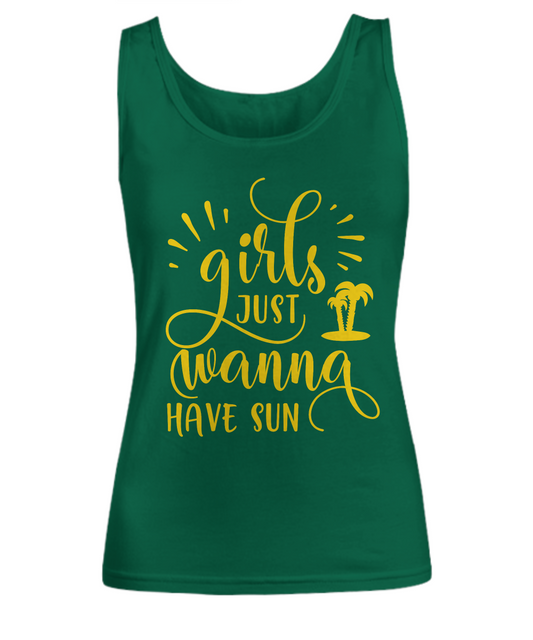 Women summer Turf Green  tank top