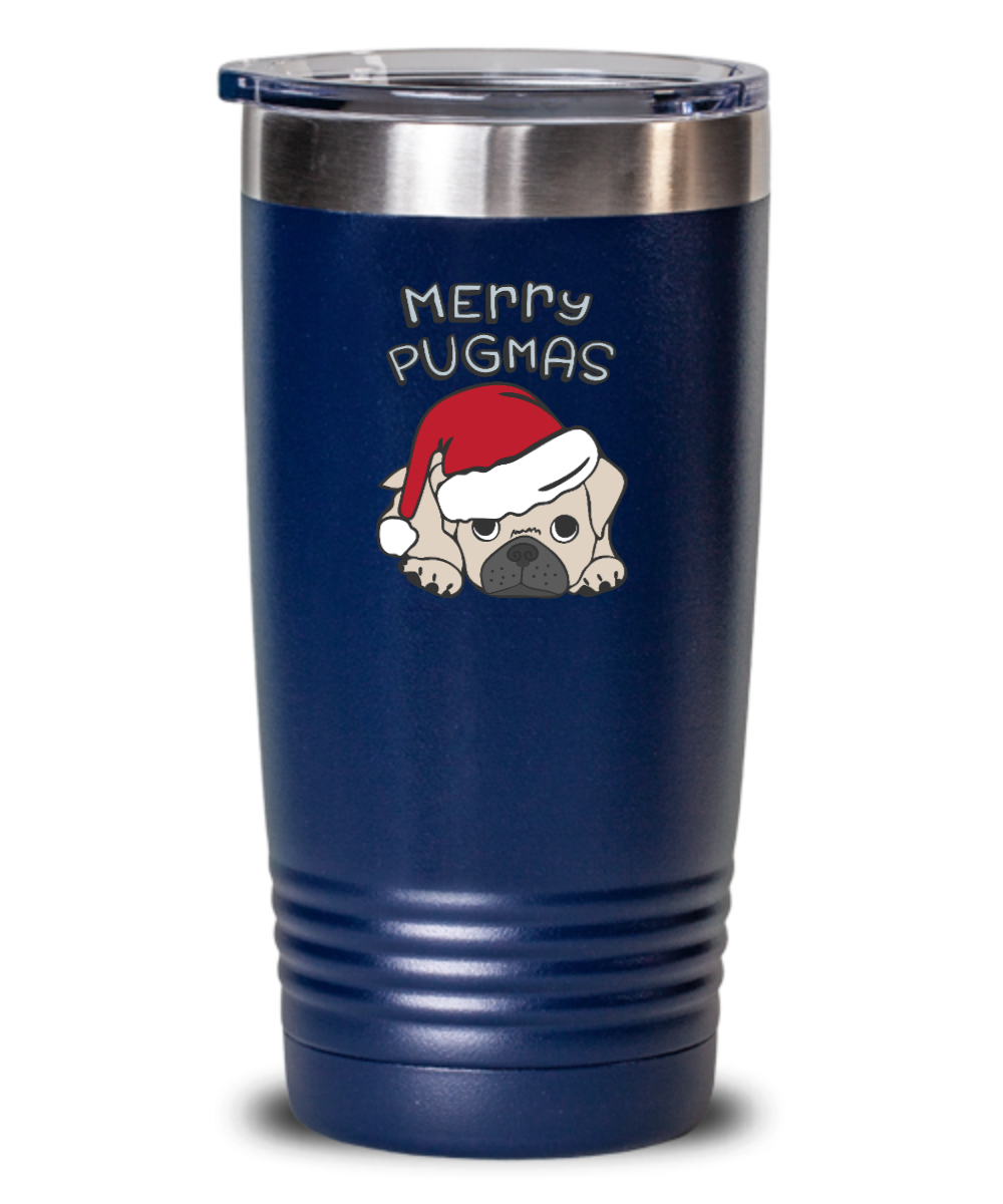 Pug Dog Christmas Tumbler Pug Dog Owner Gift Custom