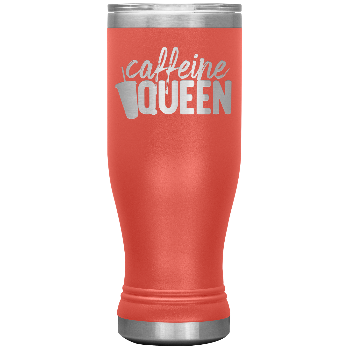 Caffeine Queen Funny Tumbler for Women 20 oz Insulated Stainless Steel Mug Cup