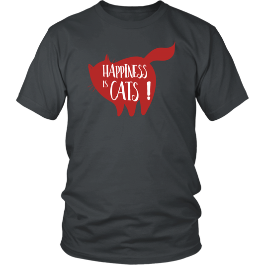 Happiness is Cats! T-shirt Cat Lady Cat Dad Mom Gift Custom T shirt for Her Him Funny Shirt