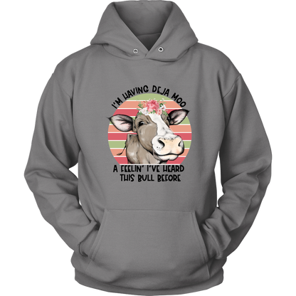 Funny Cow Graphic Hoodie Sweatshirt, Cute Sarcastic Fall Shirt For Women Men